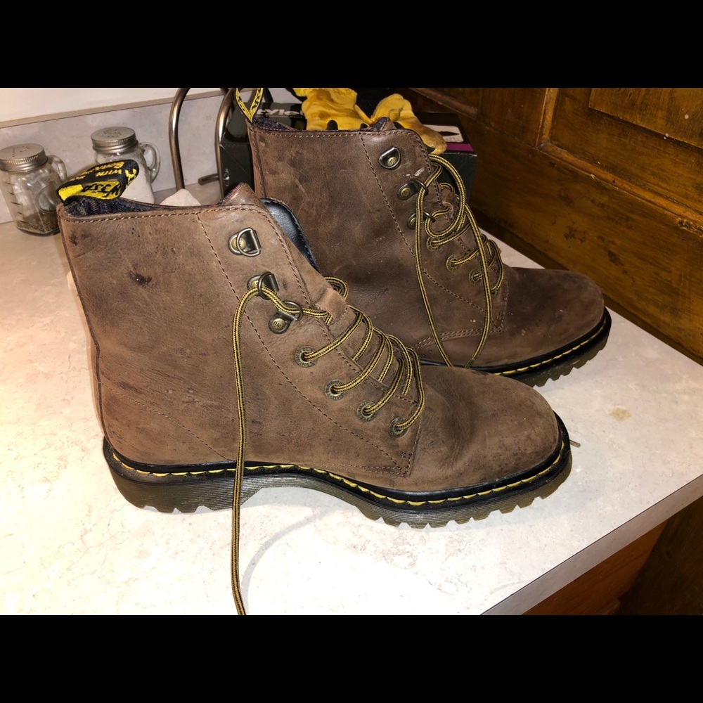 Brown leather Doc Martens